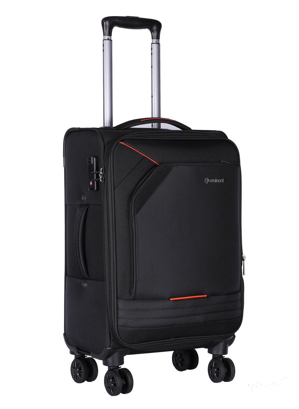 E777SZ Black Medium Checked 24-inch Trolley Suitcase - Image 1