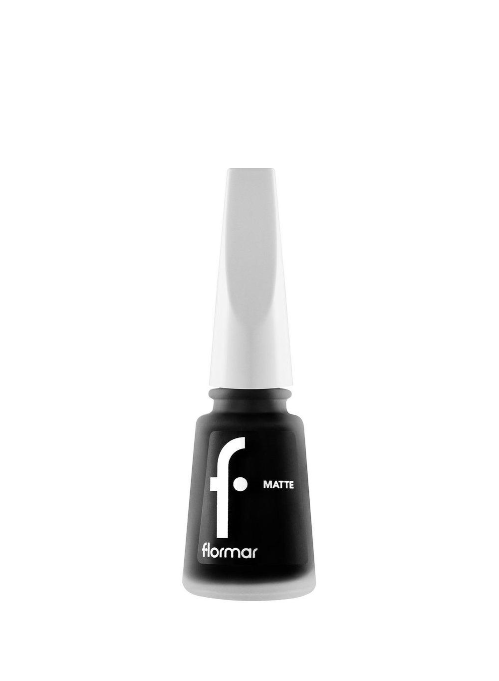 Flormar M02 Satin Black Matte Nail Enamel - Image 1