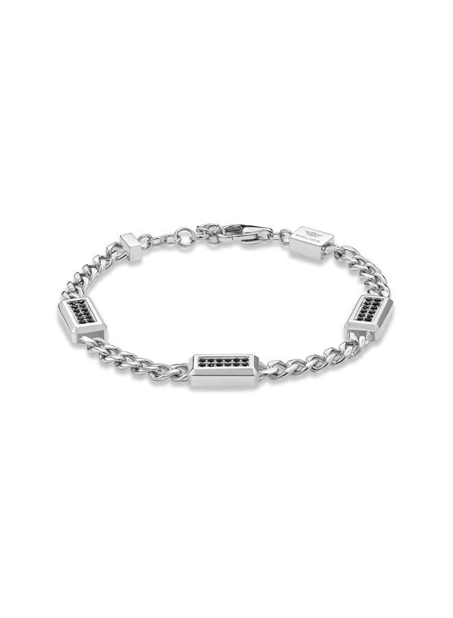 POLICE 18.5 Black Crystal Jet Bracelet for Men – Rock Inspired - Image 1