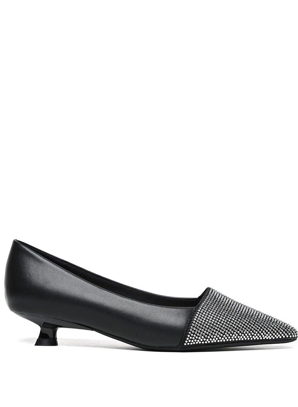 Elegance Redefined: Classic Black Kitten Heels Pumps - Image 1