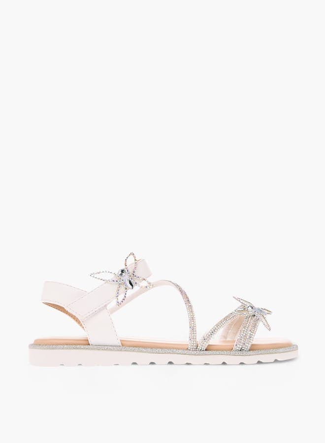 Elegant Butterfly Girls' Sandals - R25Ss00976Silver - Image 1