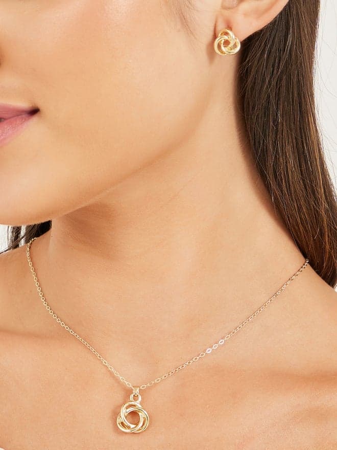 Styli Infinity Elegance Set - Pendant Necklace & Stud Earrings - Image 1