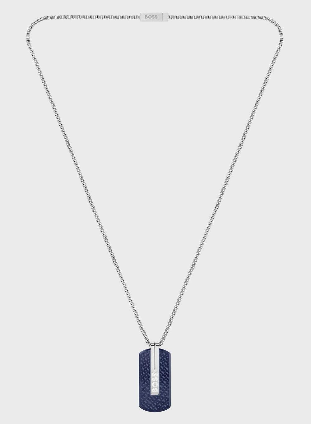 HUGO BOSS Orlando Logo Dog Tag Pendant - Men's Elegance - Image 1