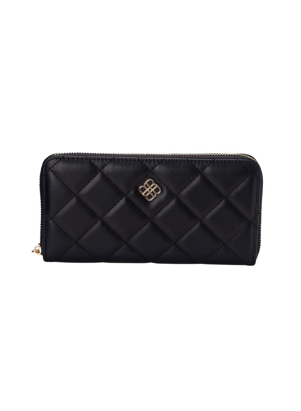 Bata Quilted Zipper Wallet in Elegant Black - Image 1