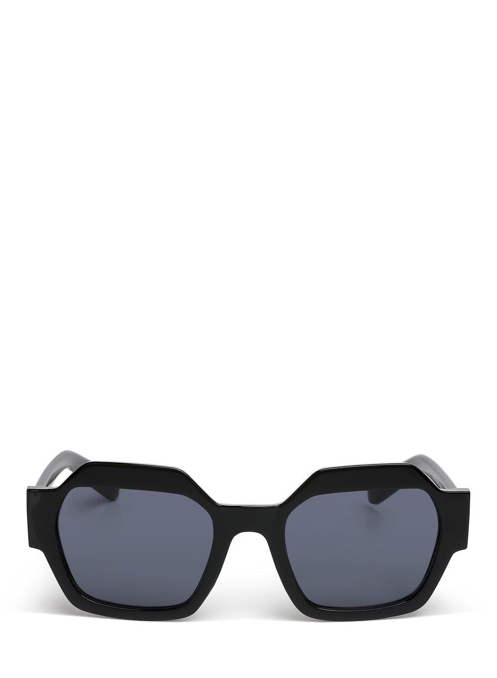 London Rag Chic Bevel Square Sunglasses for Women in Black - Image 1