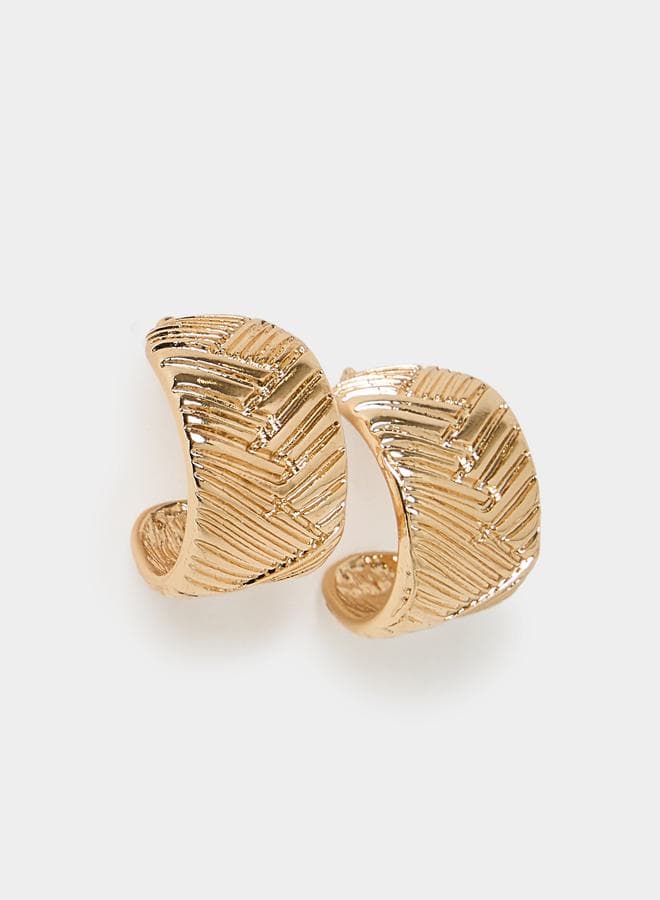 Styli Textured Wide Hoop Earrings: Chic Elegance Unleashed - Image 1
