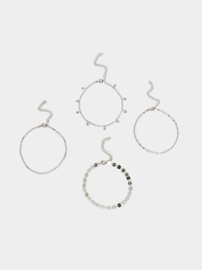 Styli Embellished Drop Anklet Set for Women - Pack of 4 - Image 1