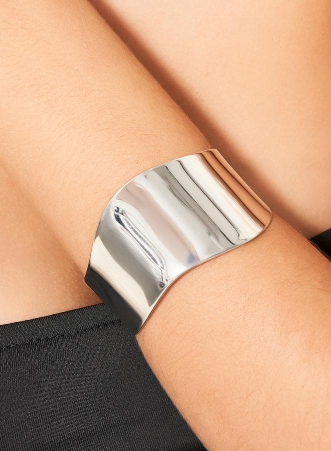 Styli Textured Wide Cuff Bangle - Elegance Unleashed - Image 1