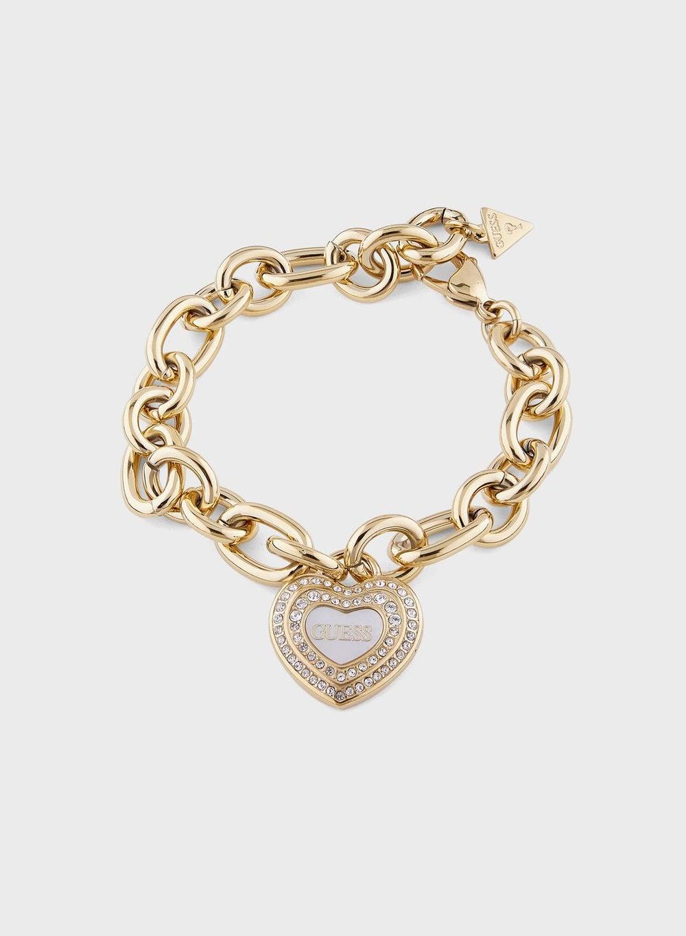 GUESS Elegant Hollow Heart Silver Bracelet for Women - Image 1