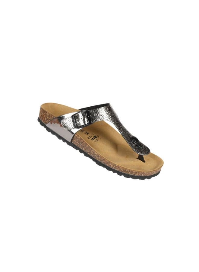 Biochic 012-461 Anthrazit Slim Leather Thong Sandals - Image 1