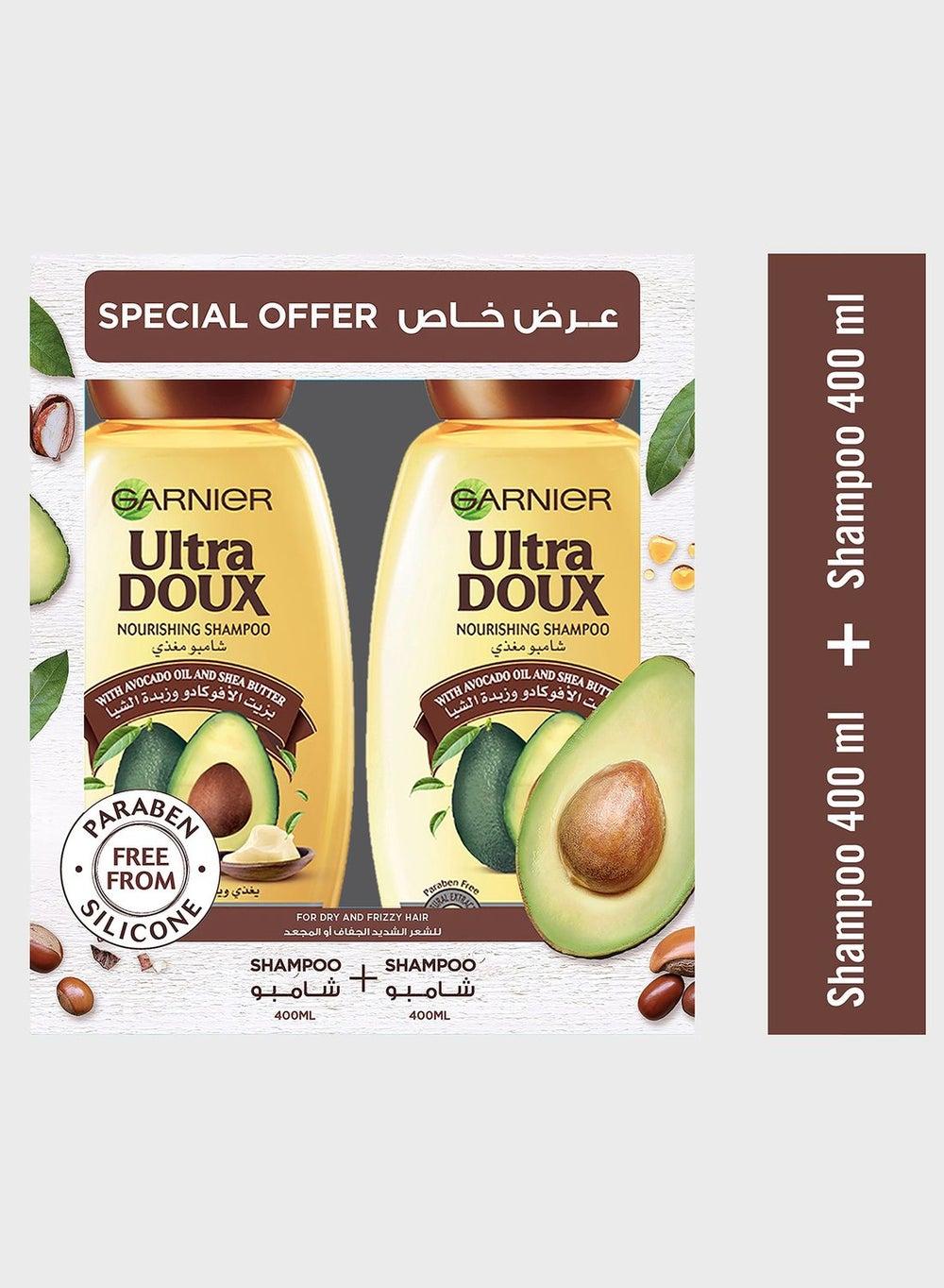 Ultra Doux Avocado & Shea Butter Shampoo Duo 400ml - Save 30% - Image 1