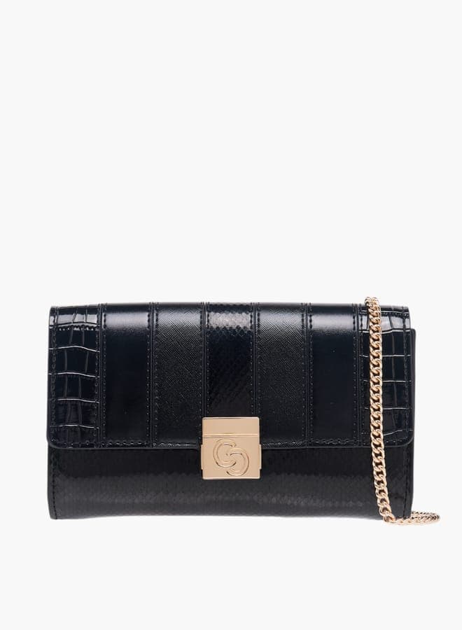 Celeste Chic Textured Crossbody with Elegant Chain Strap - Image 1
