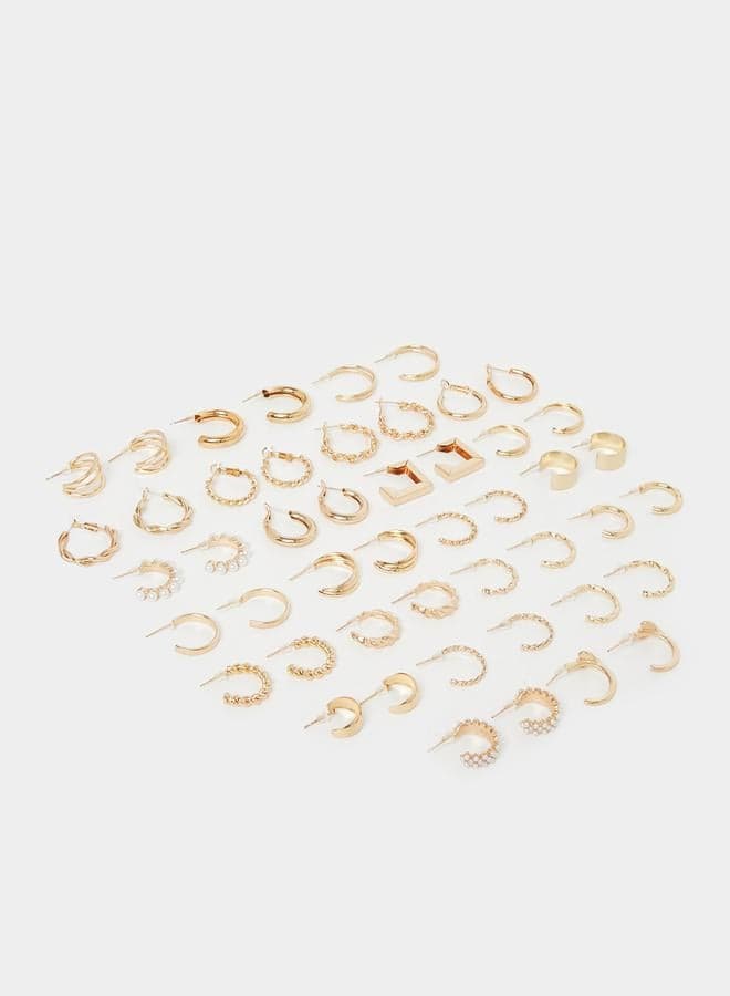 Styli Textured Earrings Collection for Women - Set of 24 - Image 1