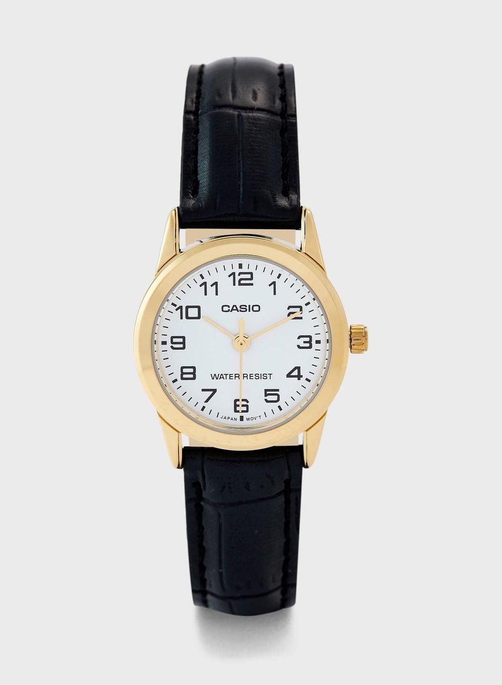 CASIO Elegant Women's Leather Strap Analog Watch - Image 1