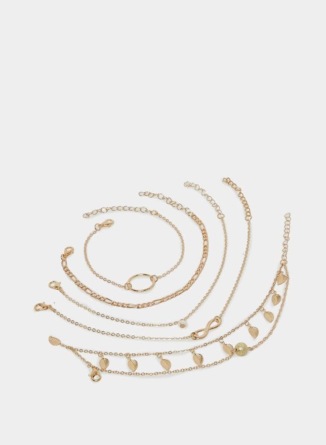 Infinity Detail Anklet Ensemble - Set of 6 for Women - Image 1
