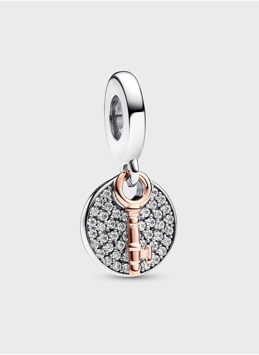 PANDORA Key To Happiness: Sterling & Rose Gold Charm - Image 1