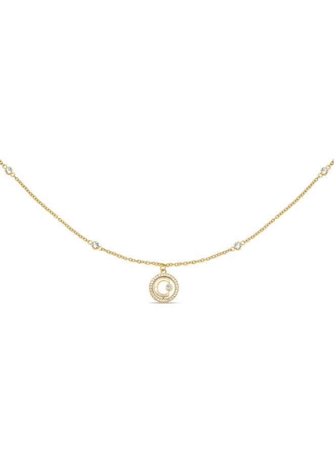 CERRUTI 1881 Gold Plated Crystal & Pearl Necklace - Image 1