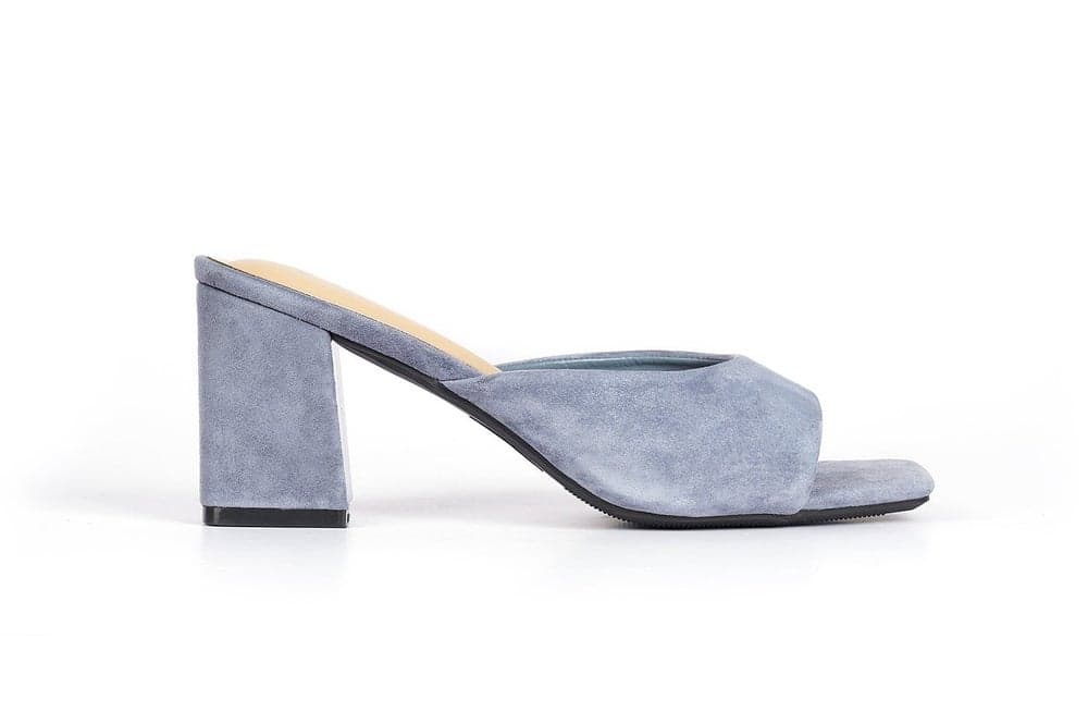 Elegant Mid Heel Block Sandals for Ladies - Light Blue - Image 1