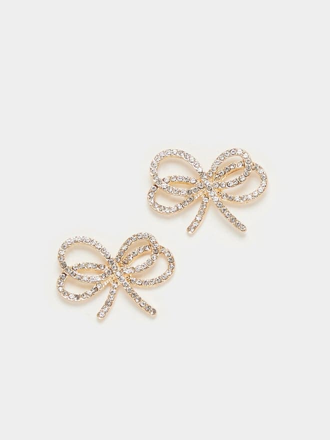 Styli Embellished Ribbon Earrings - Elegance Redefined - Image 1
