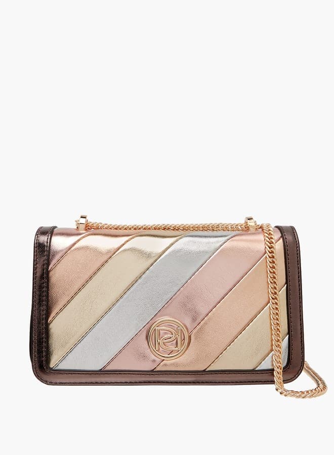 Paprika Colourblock Chic: Women's Crossbody with Chain Strap - Image 1