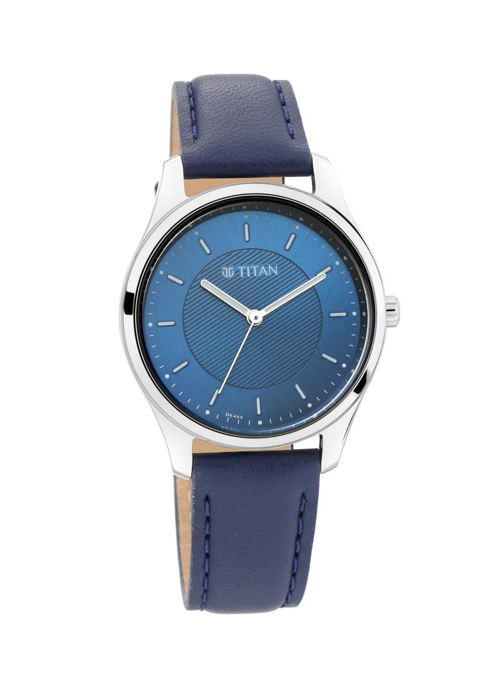 TITAN Blue Dial Elegance: Leather-Strapped Women's Watch - Image 1