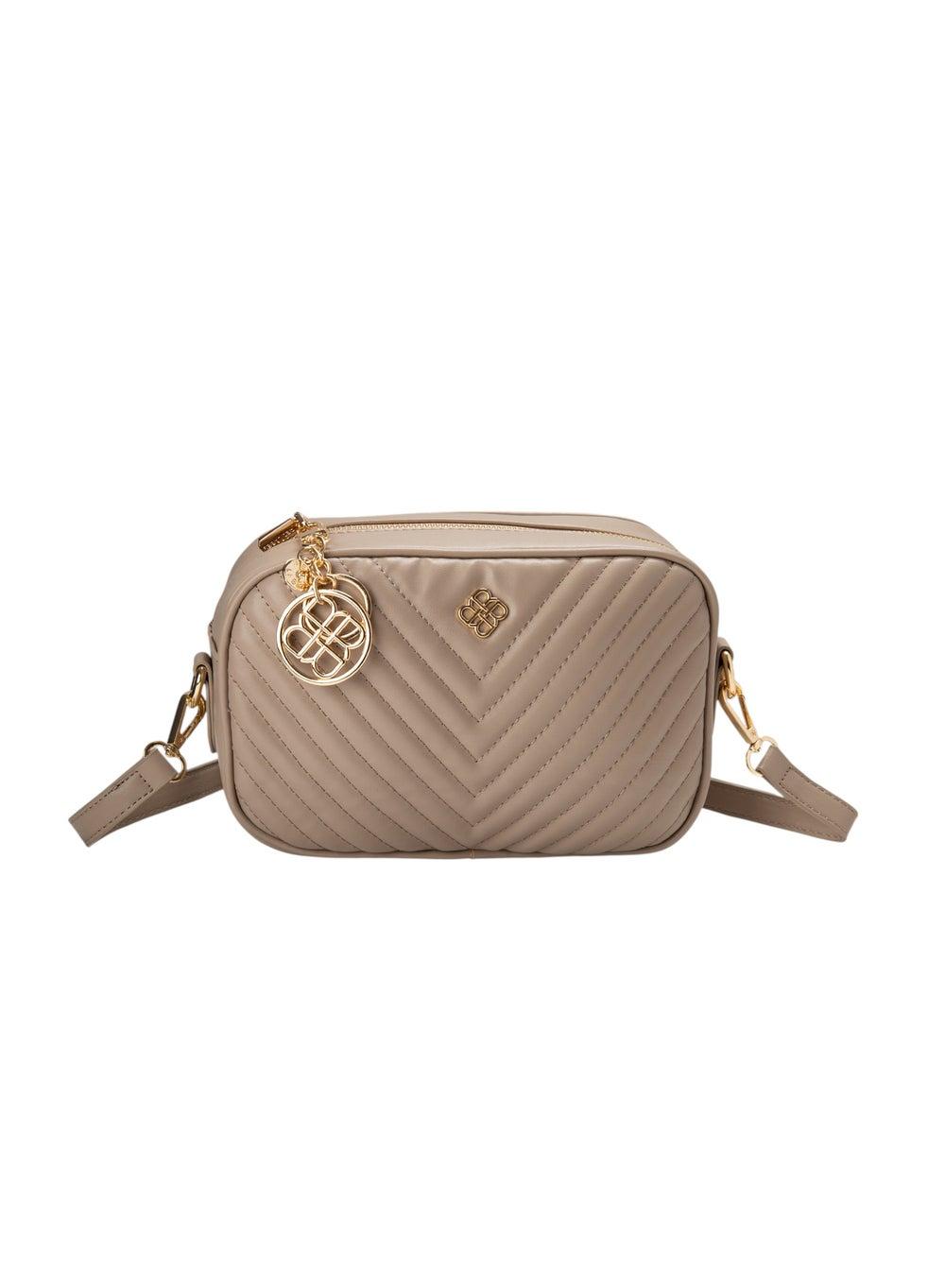 Bata Beige Quilted Sling Bag for Women - Elegant Accessory - Image 1