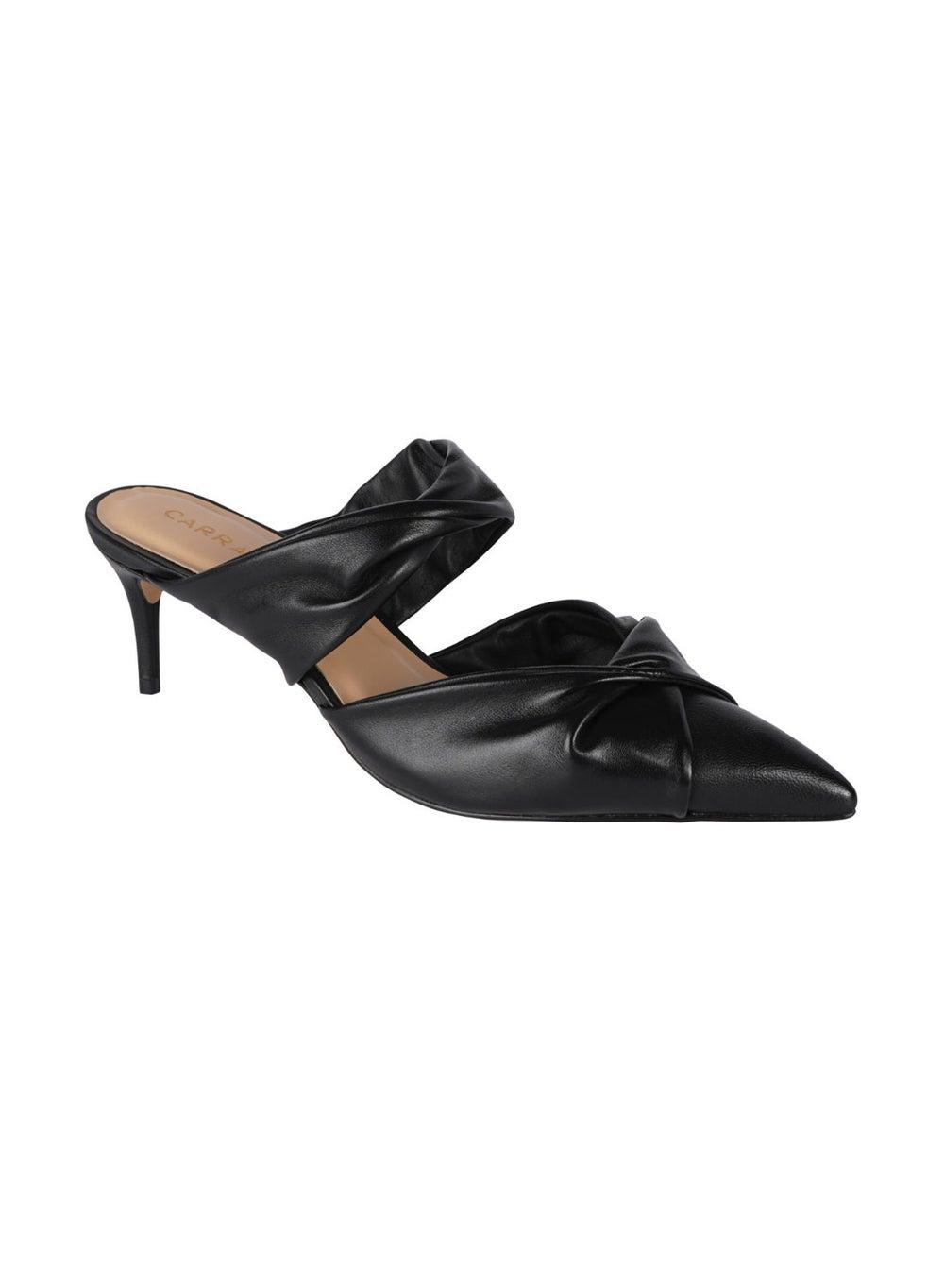 Carrano 439001 Cab102 Open Back Leather Mule Thin Heel - Image 1