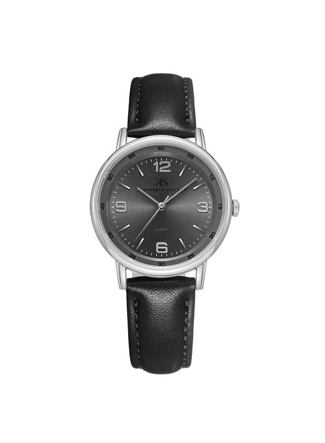 KENNETH SCOTT K23540-SLBX Elegant Silver Analog Watch - 33mm - Image 1