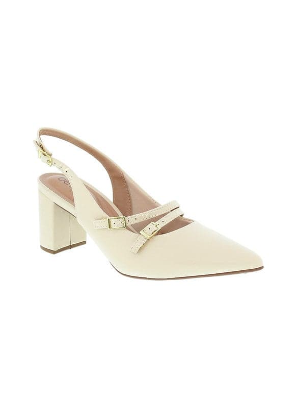 Chic Office Elegance: Ladies Beige High Heel Pumps - Image 1
