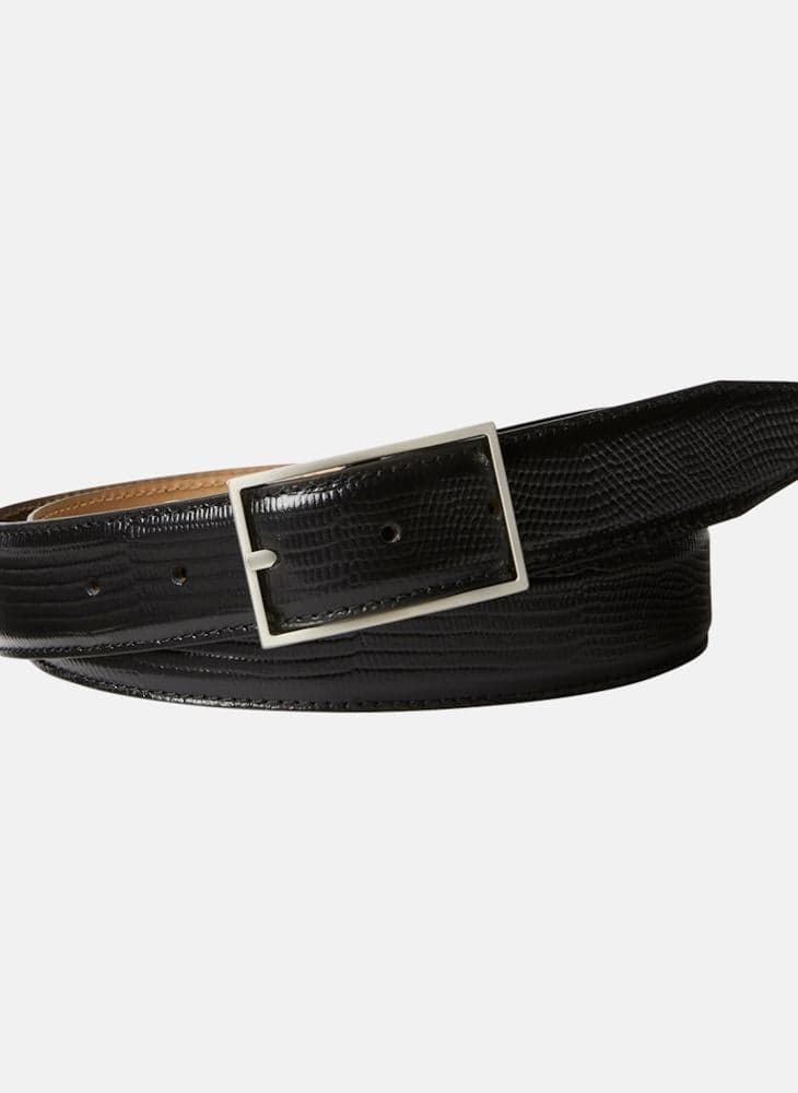 CALVIN KLEIN Men's Textured Lizard-Embossed Leather Belt - Image 1