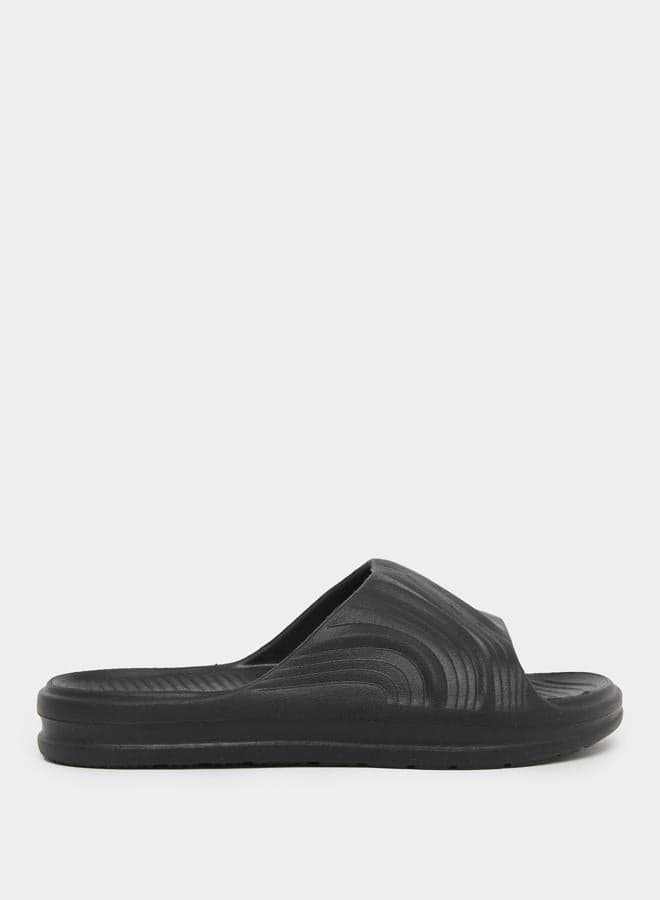 Elegant Styli Abstract Textured Open Toe Slides for Men - Image 1