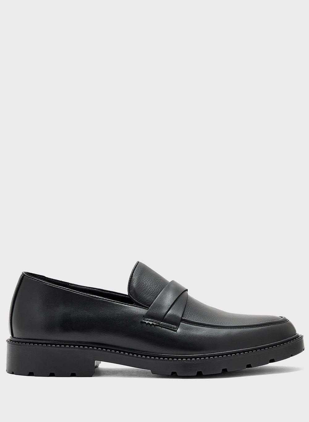 Elegant K017 Chunky Black Formal Loafers for Men - Image 1