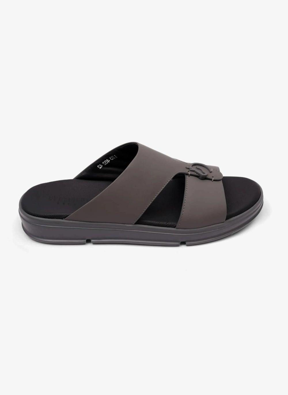 UOMO CAVALIER Exquisite Lightweight Grey Matt Leather Sandals - Image 1