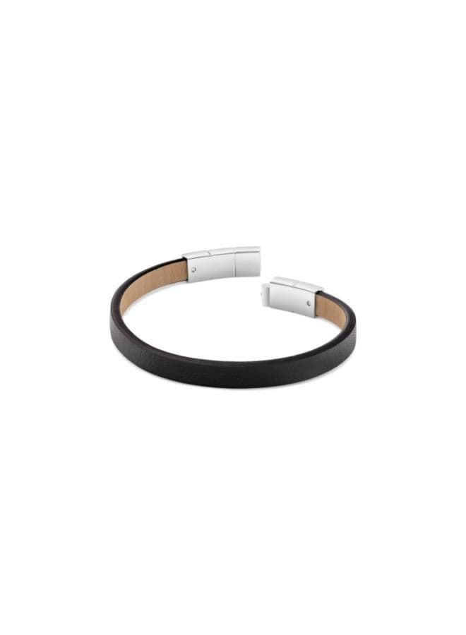 CALVIN KLEIN Men's Sleek Leather & Steel Bracelet - Image 1