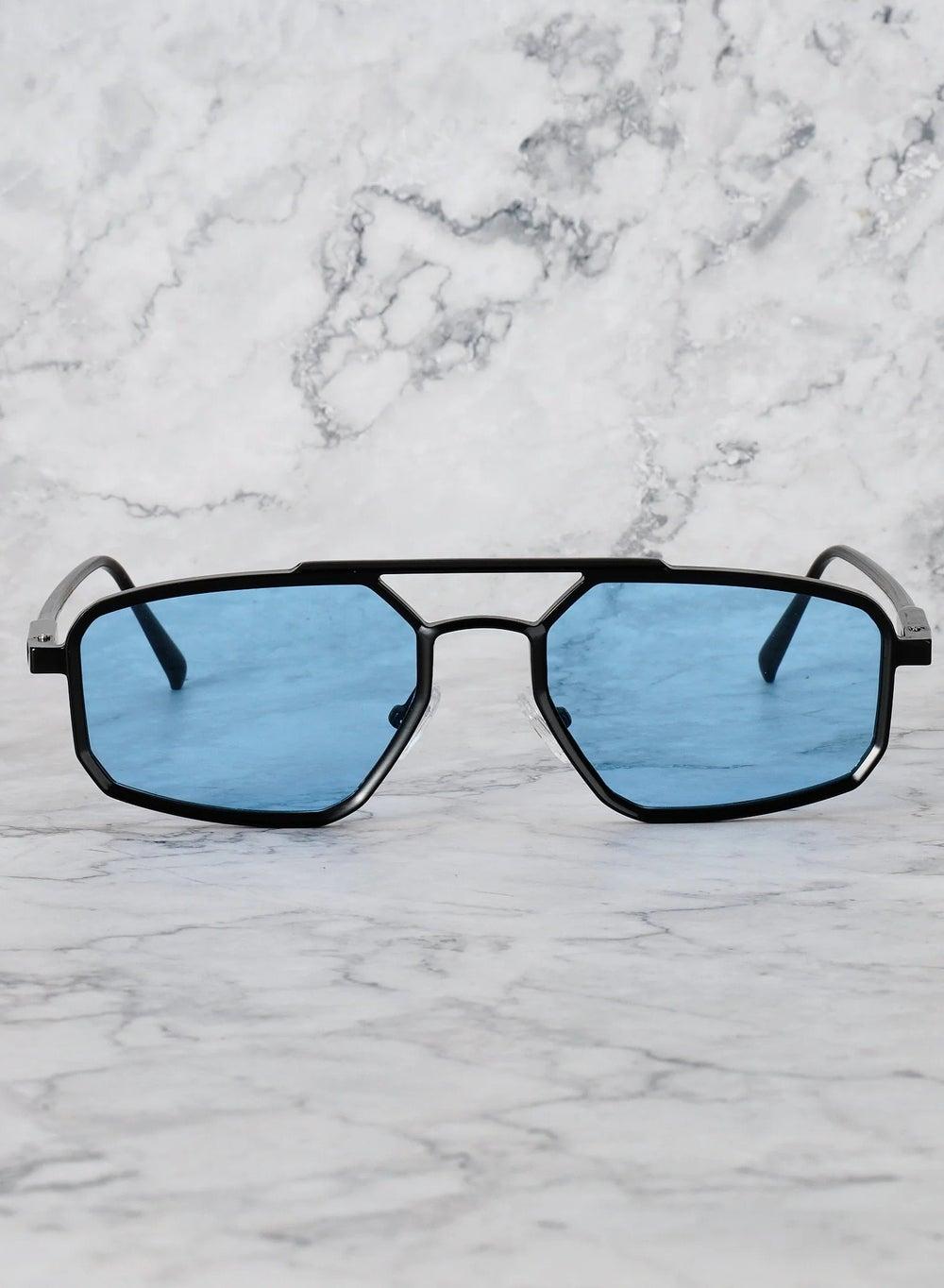 Explicit Poets PABLO Black - Blue Unisex Sunglasses 6EP12 - Image 1