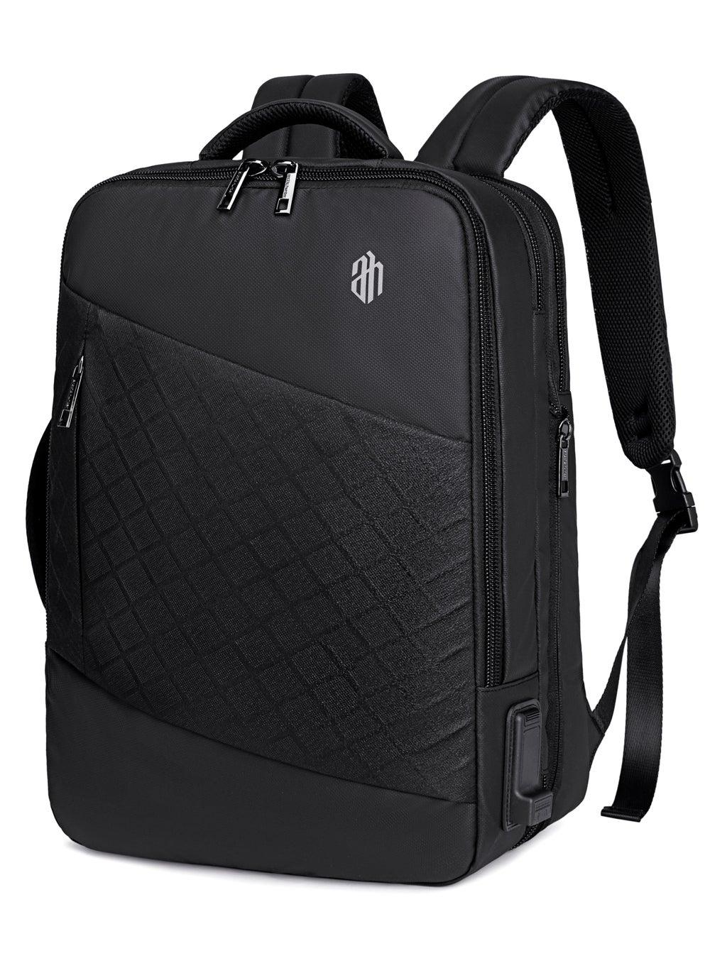 ARCTIC HUNTER Expandable Backpack 19L-32L with USB - B00345 Black - Image 1