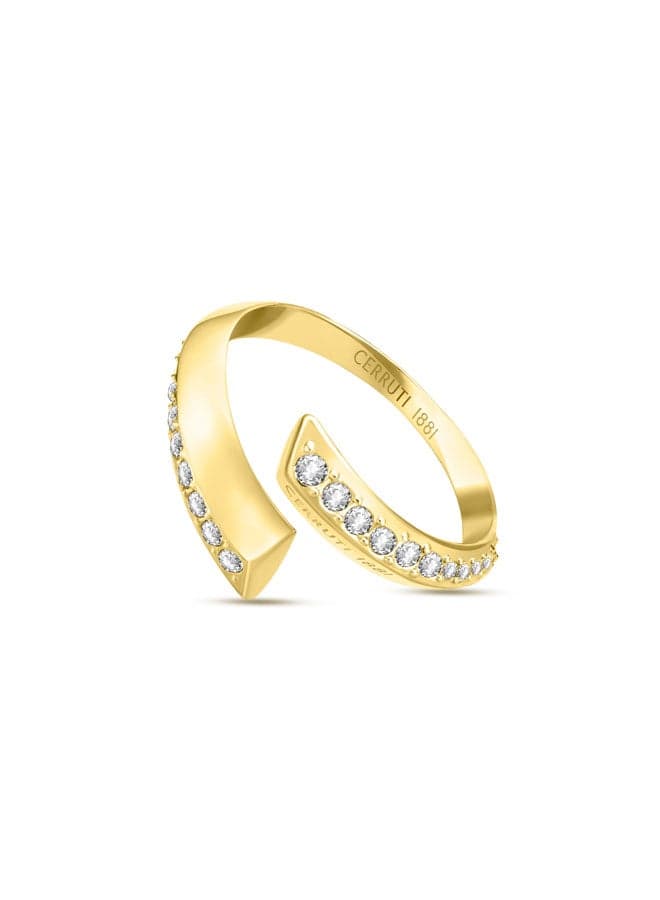 CERRUTI 1881 Alessia Gold-Plated Swirl Ring 52 MM - Image 1