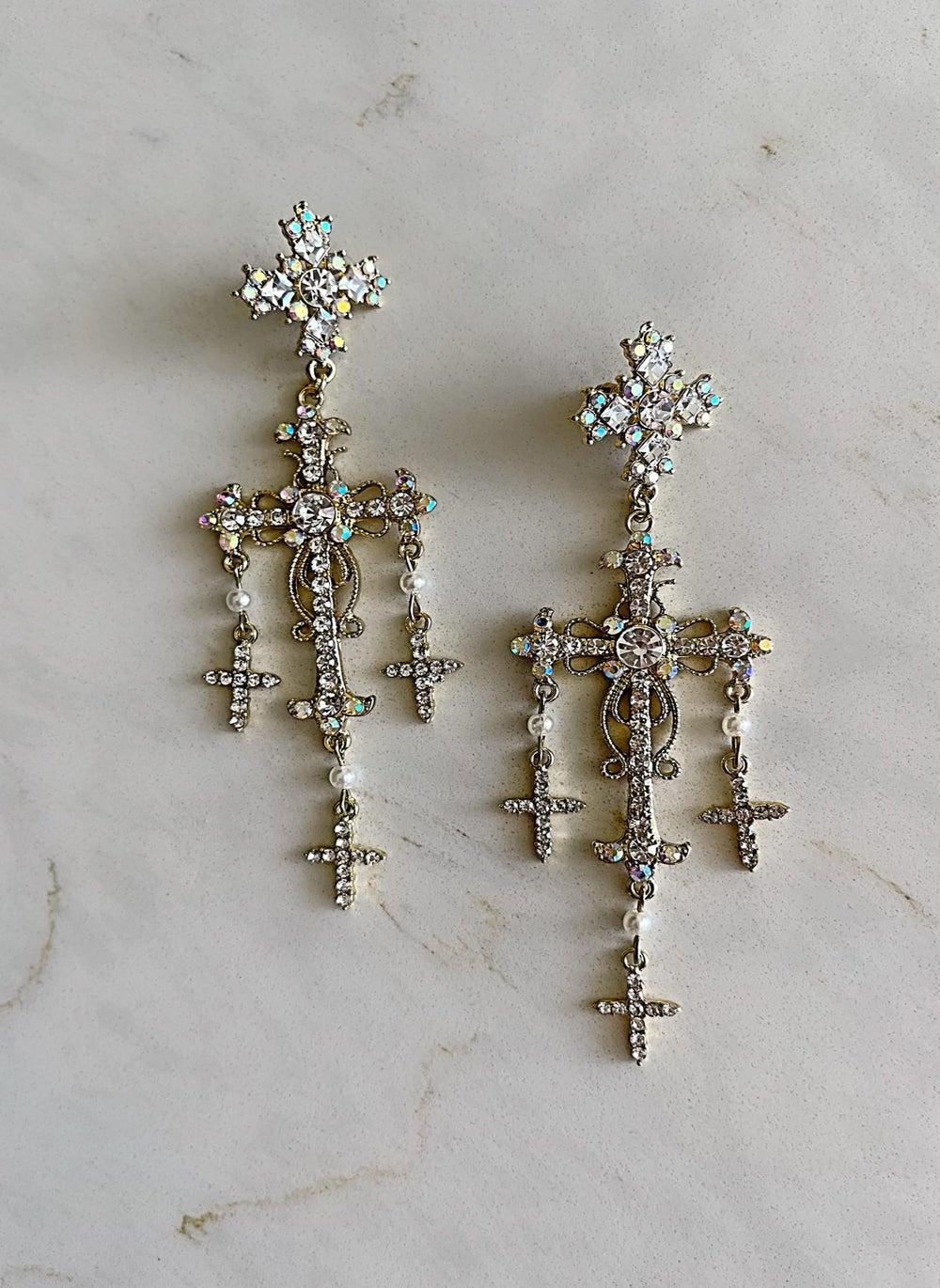 Anita's Madonna Lustrous Gold Earrings - Image 1