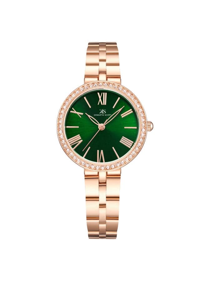 KENNETH SCOTT K23502-RBKG Elegant Rose Gold Women’s Watch - Image 1