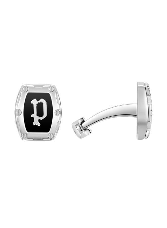 POLICE Bolted Black Stainless Steel Cufflinks PEAGC0003905 - Image 1
