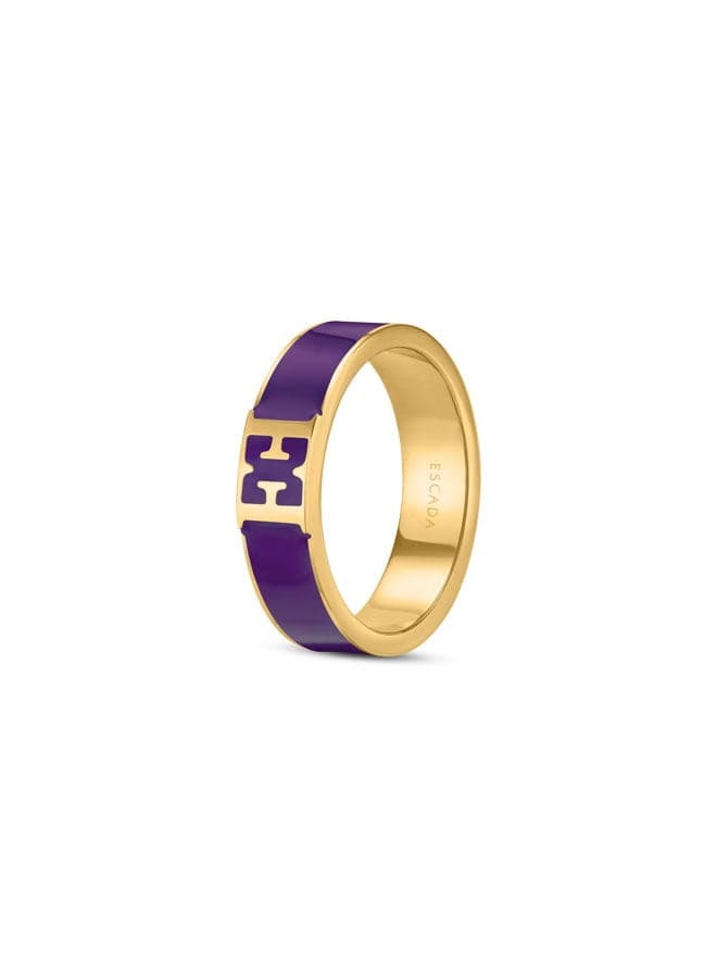 ESCADA Scarlett Gold-Plated Ring with Purple Enamel Detail - Image 1
