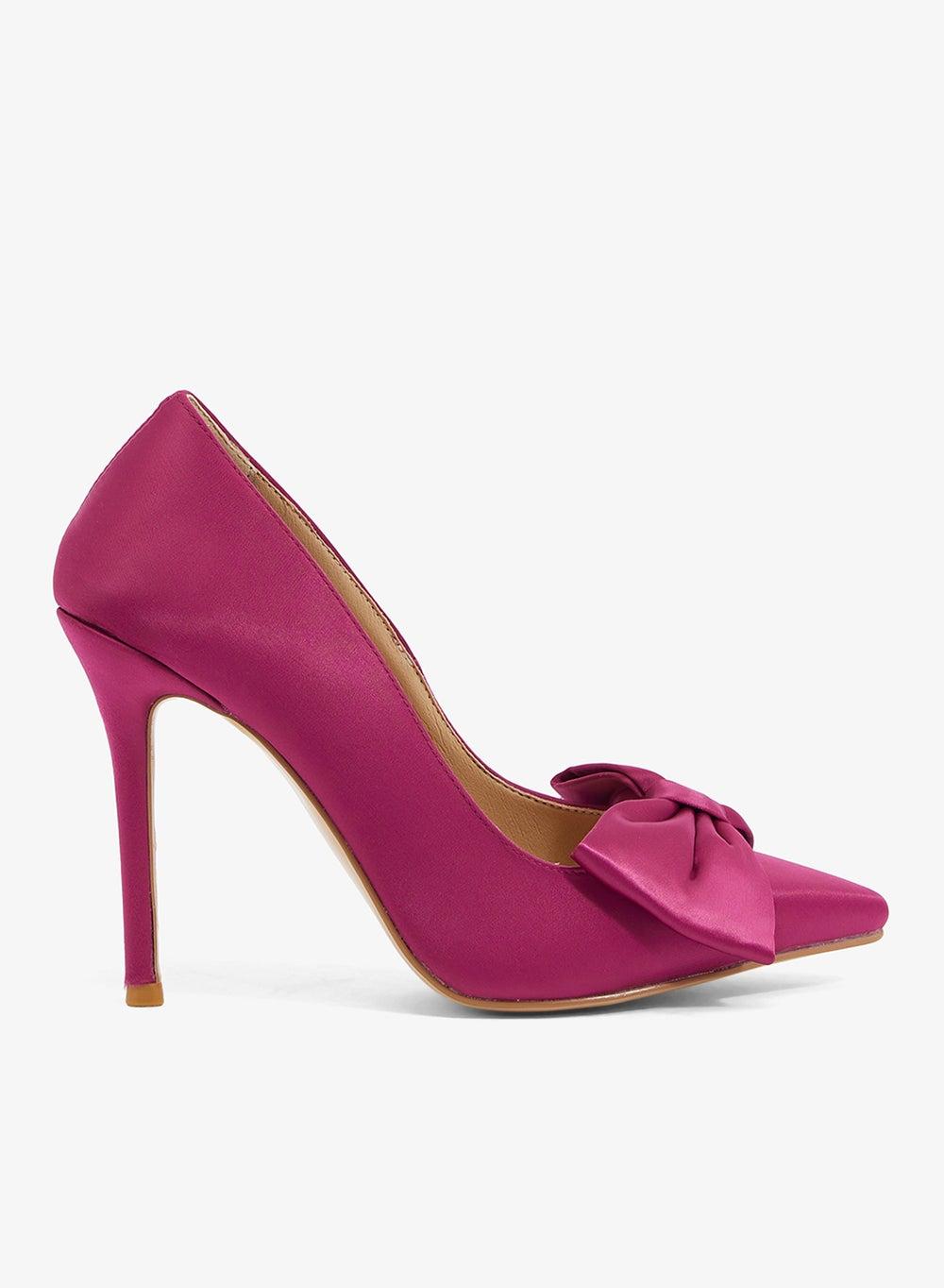 Elegant Mh01 Purple Satin Pumps with Stiletto Heel - Image 1