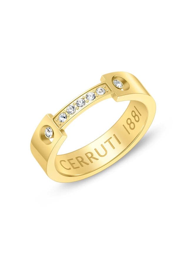 CERRUTI 1881 Elegance Gold-Plated Crystal Bridge Ring 52mm - Image 1
