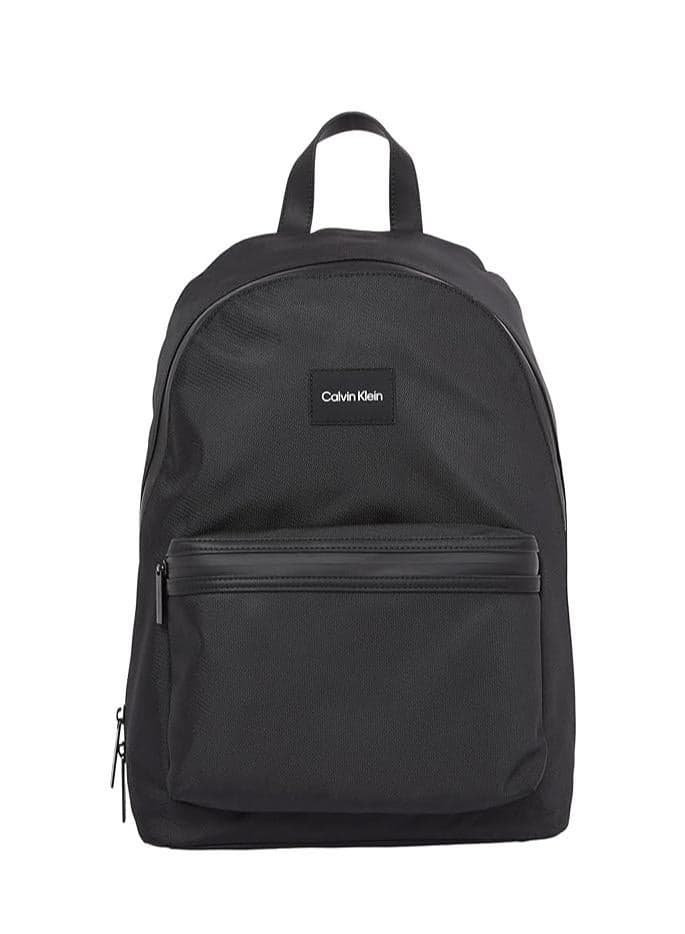CALVIN KLEIN Essential Black Round Zip Backpack - Image 1