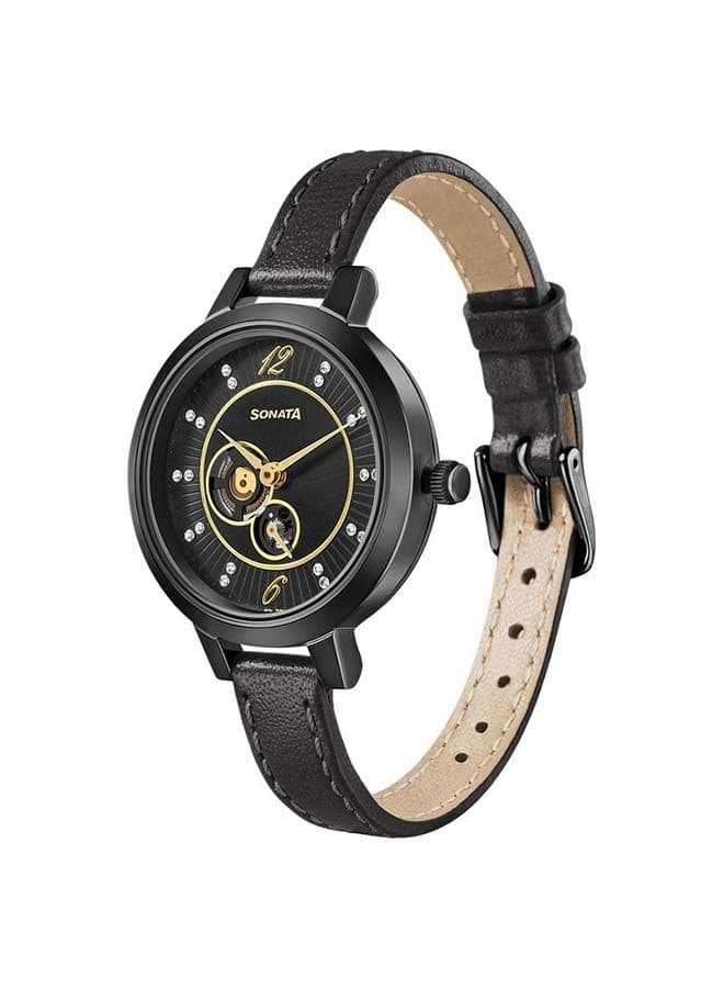 Sonata 8141NL03 Elegant Leather Chronograph for Women - 32mm - Image 1