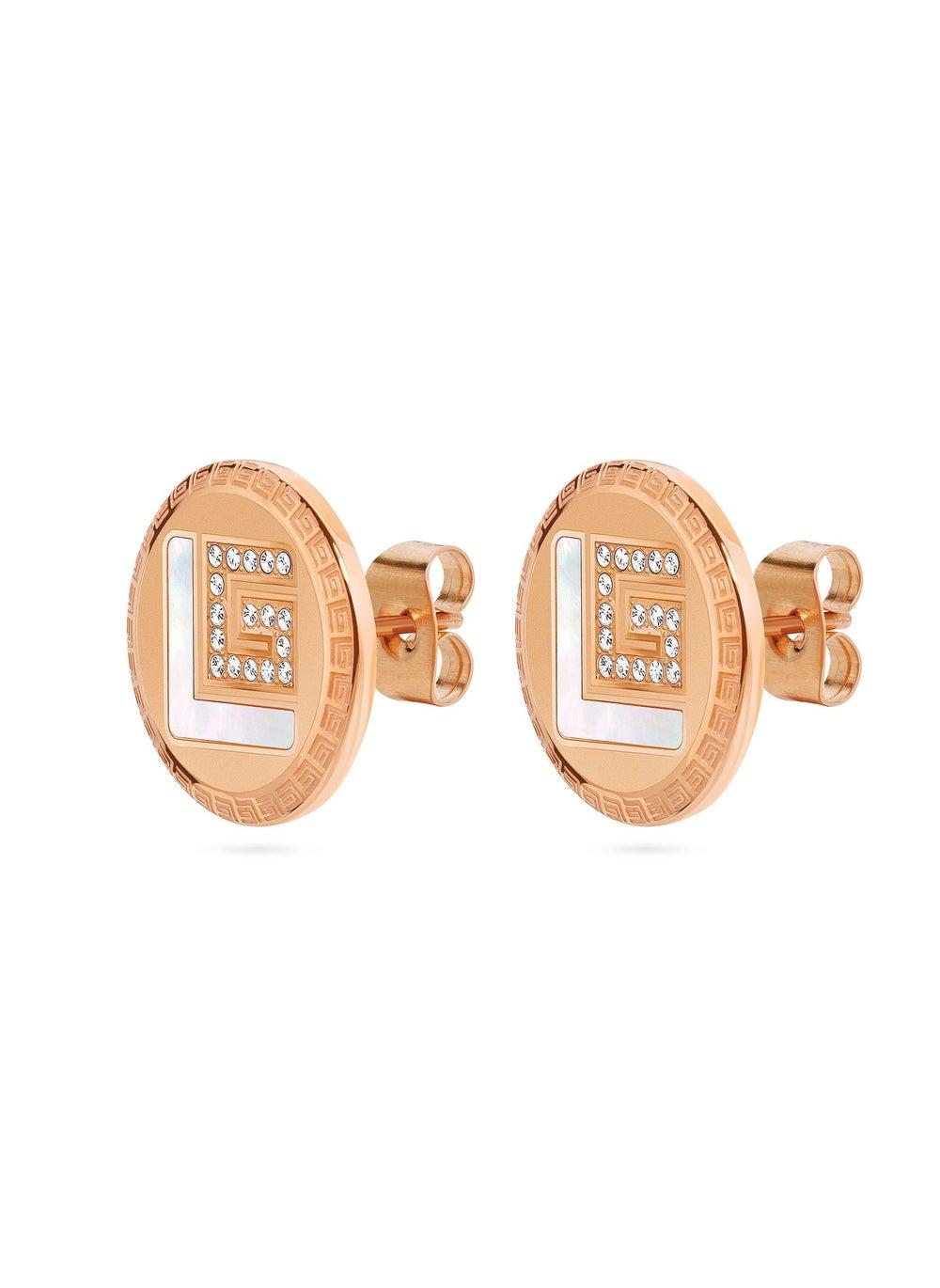 Guy Laroche Diane Rose-Gold Plated Crystal Earrings for Women - Image 1