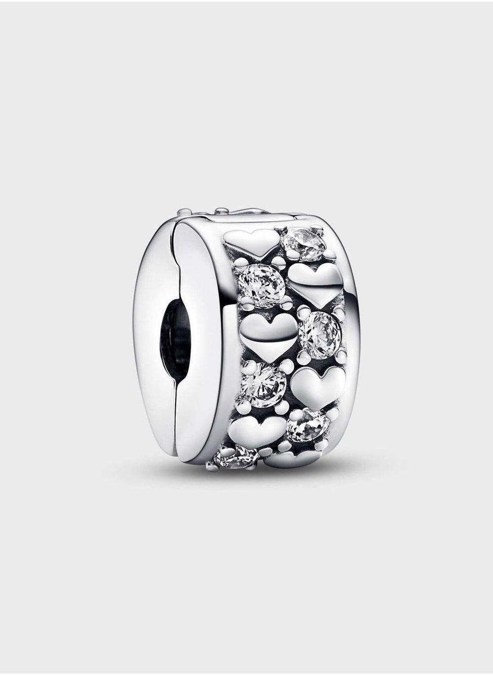 PANDORA Infinite Hearts Sterling Silver Clip Charm - Image 1