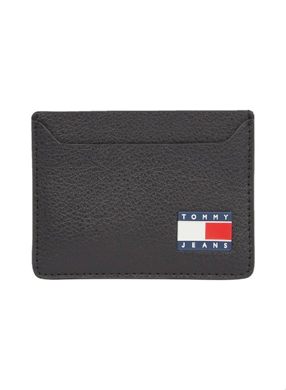 TOMMY JEANS Heritage Men's Pebble-Grained Leather Card Holder - Image 1
