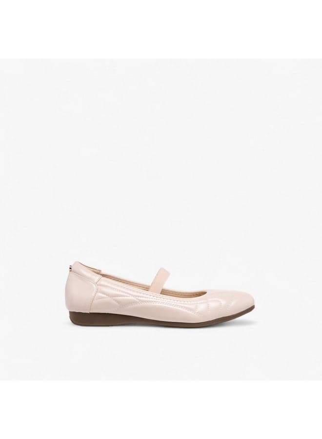 Elegant Beige Lcj 20241021 Textured Ballerina Flats - Image 1