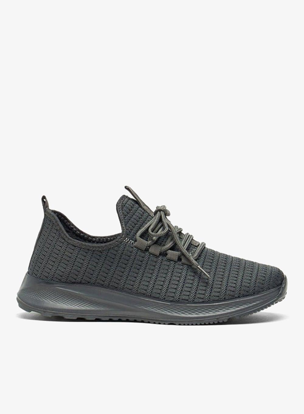 B951559Mgrey: Sleek Grey Mesh Low-Top Sneakers - Image 1